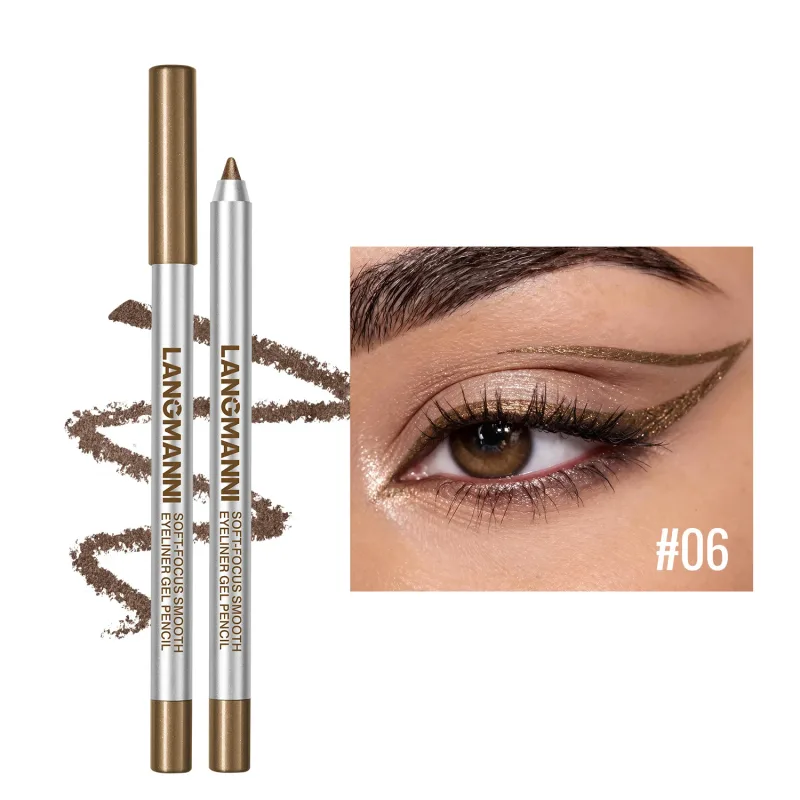 Vandtæt og svedtæt perleskimende skinnende Eyeliner Gel Blyant Langtidsholdbar Glat Let at farver Kvinder Øjenmakeup — image 13