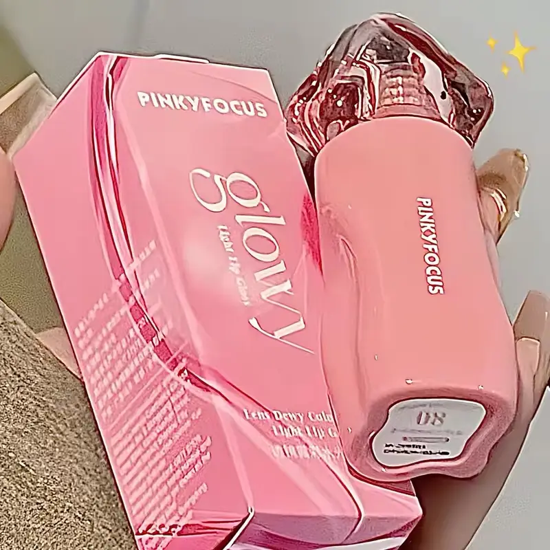 Pinkyfocus Lipstick Glossy Mirror Lip Gloss Ενυδατικό Ενυδατικό Ζουμερό Nude Lip Tint Κραγιόν μακράς διαρκείας καθημερινό φυσικό μακιγιάζ — image 2