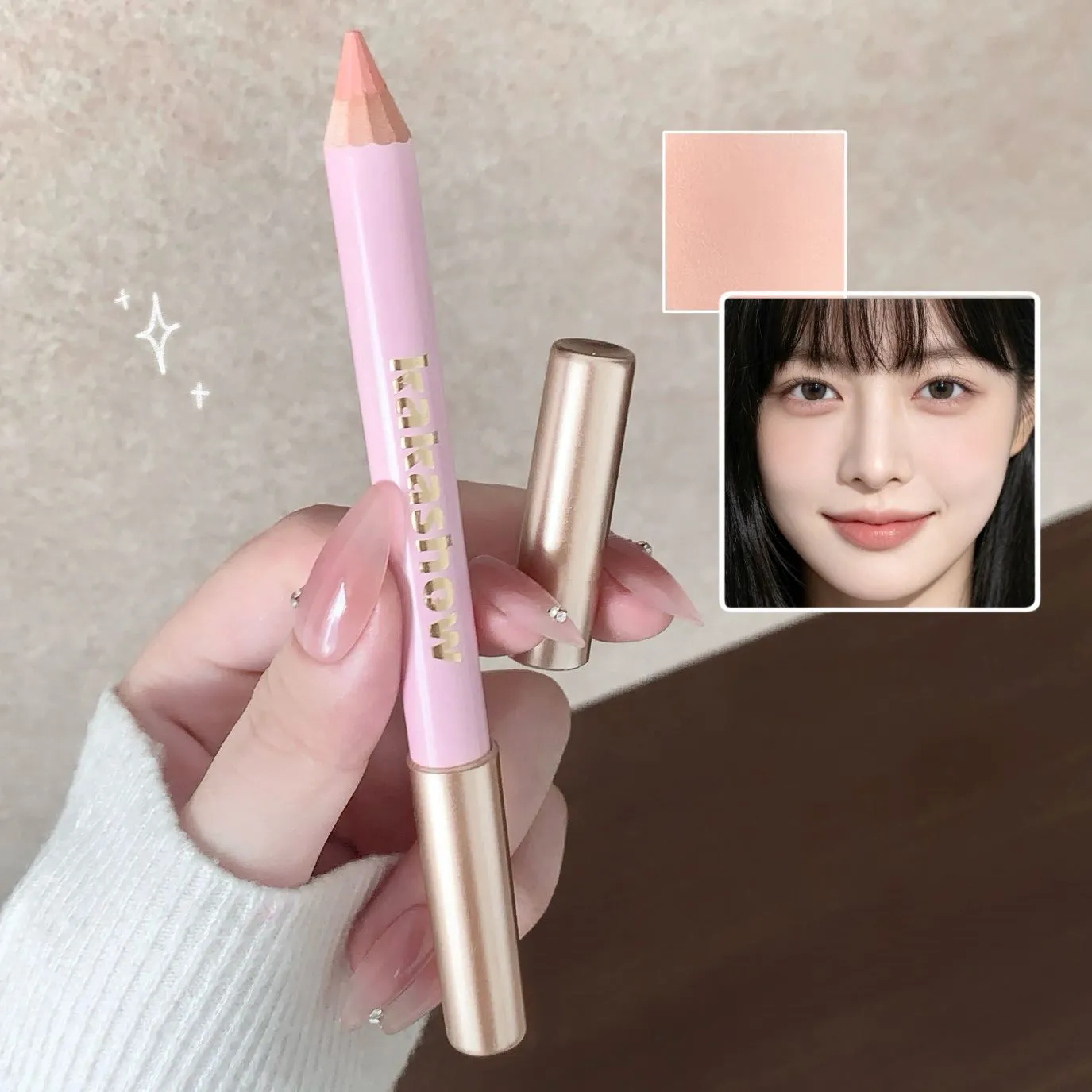 Double Ended Lying Silkworm Pencil Highlighter Makeup Pen Matte Natural Brighten Eyelid Shadow Stick Pink Apricot Eyes Cosmetics