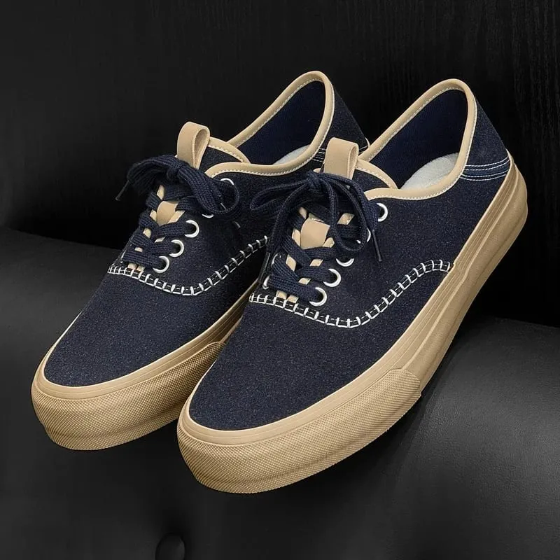 Men Board Shoes Spring Summer Casual Sneakers Moc Toe Stitching Detail Retro Flat Sole Canvas Texture Commute Footwear