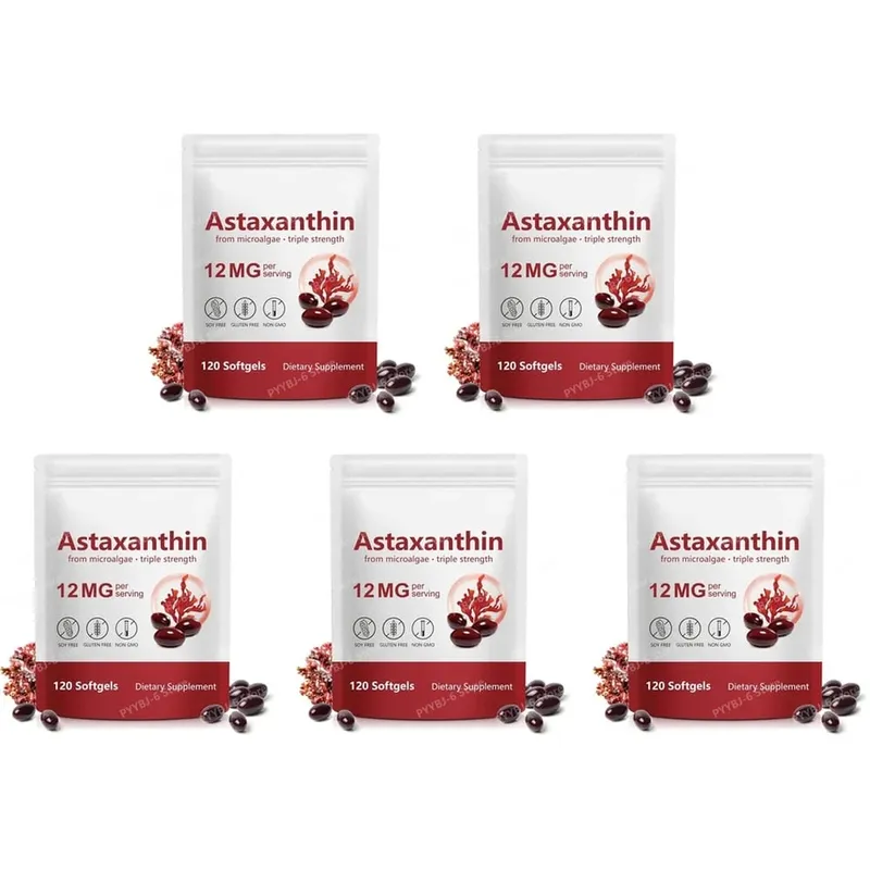 Astaksantin Softgeller Mikroalglerden Üçlü Güç Sağlıklı Yaşlanmayı Destekler Kolajeni Destekler Cilt Bariyerini Destekler 120 Softgels — image 11