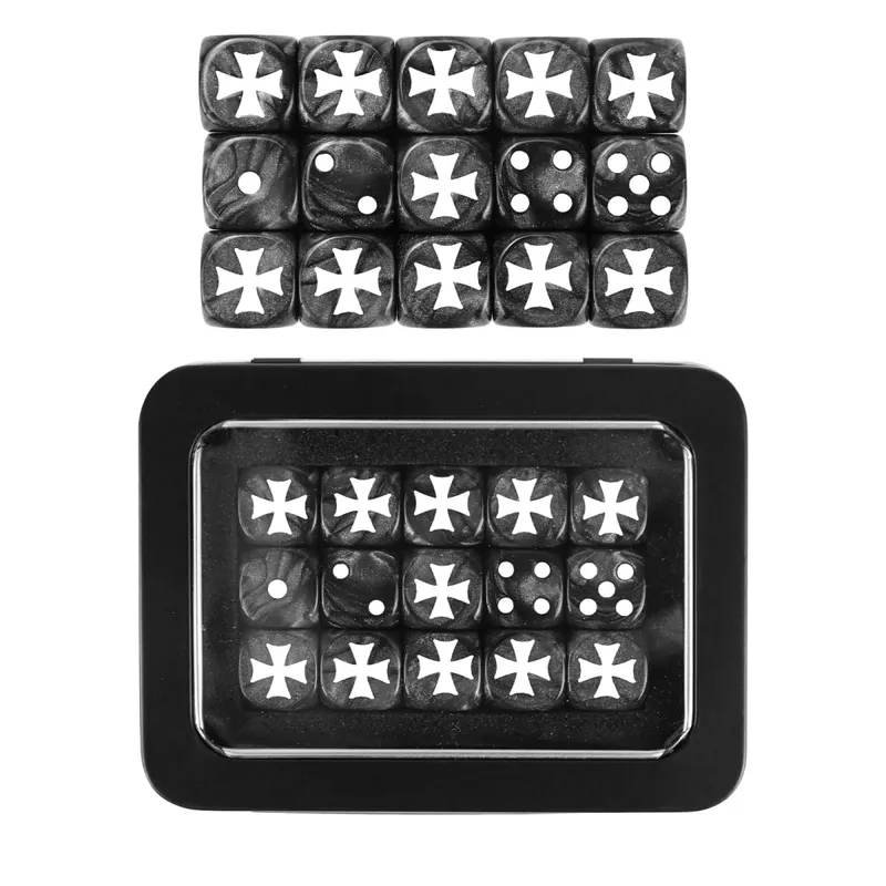 15PCS 16mm/0,63inch D6 Wargaming sada kostek pro stolní miniatury hry Sledování poškození armádní frakce žetony kostek — image 13