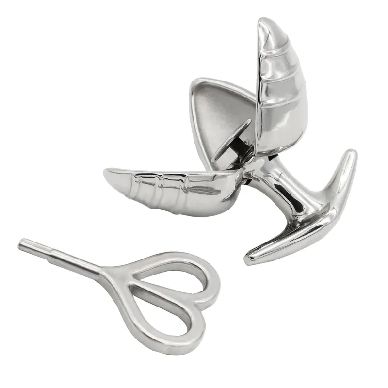 Happygo Newest Wide Opening Stainless Steel Vaginal Anal Dilator Openable Anal Plugs Heavy Anus Beads Lock Anal Sex Toys — image 4