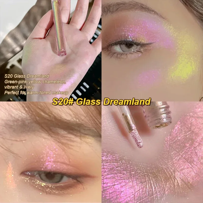 Glitter Highlighter Liquid Eye Shadow Multichrome Shimmer Eyeshadow Chameleon Eye Makeup High Gloss Pearl Shiny Eye Shadow — image 5