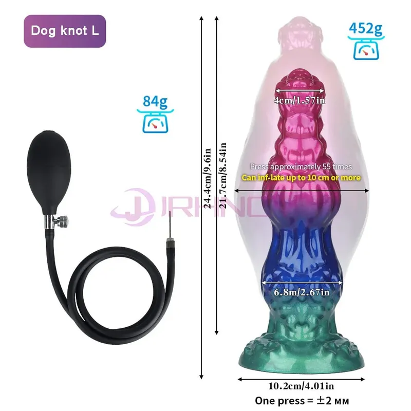 Dog Knot anal Dildos inflatable Buttplug max 11cm huge anal dilation plug sex toys for women men BDSM G-Spot Prostate Massage — image 8