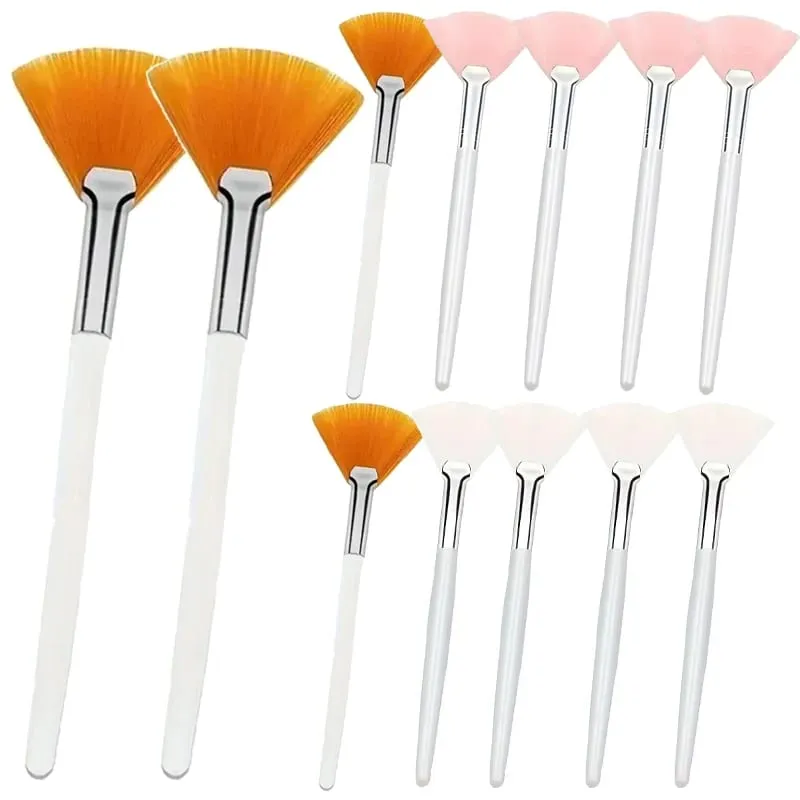 3/6/12pcs Practical Facial Brushes Fan Shape Brush Flat Head Face Mask Applicator Soft Portable Mask Brushes Cosmetic Tools — image 18
