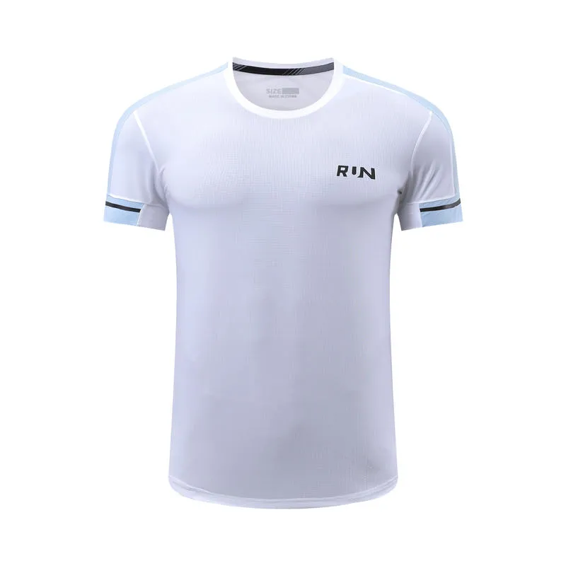 2025 Spring Summer Men's Running Training Sports Gym Fitness Top Quick Dry Breathable High Elastic Short Sleeve T-shirt Men