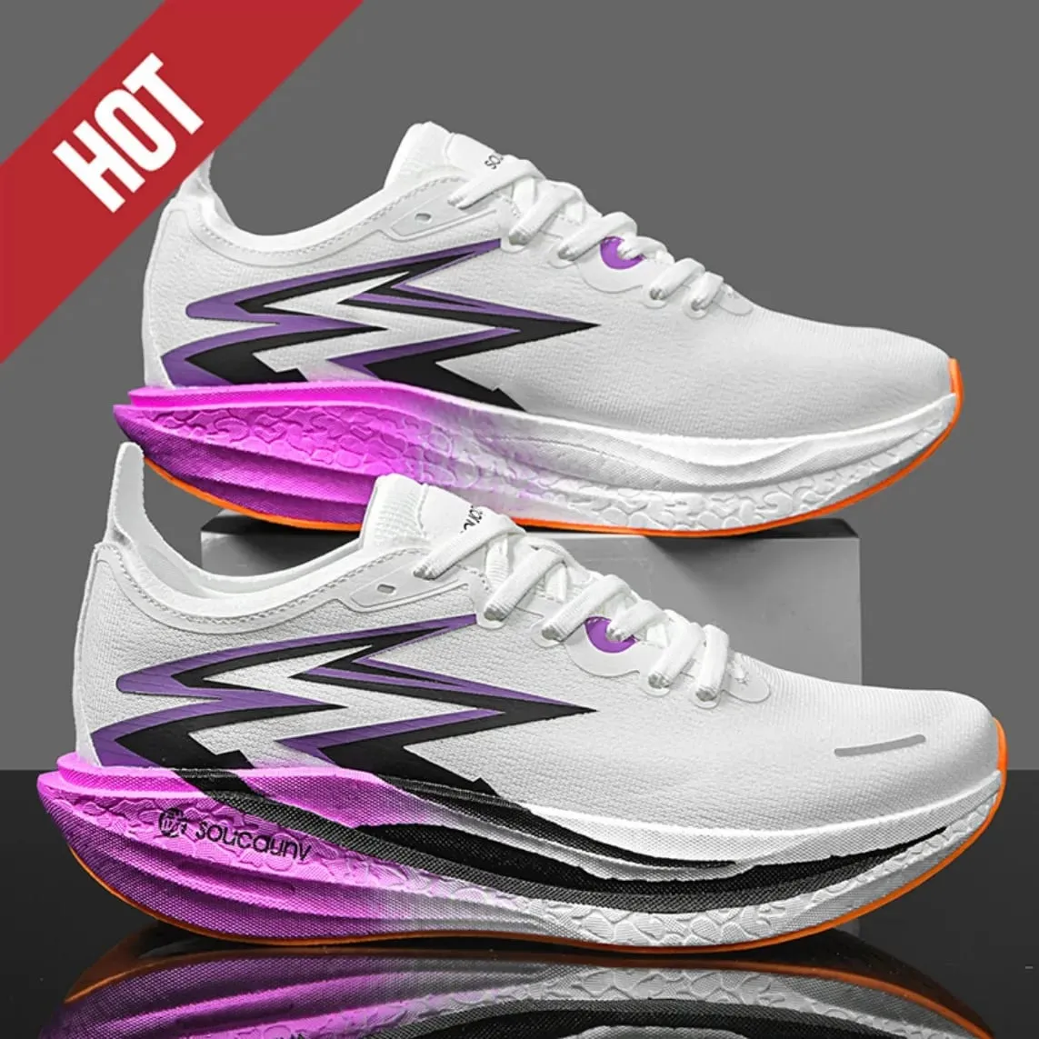 Men Women Carbon Plate Marathon Running Shoes Breathable Lightweight Non-Slip Racing Training Sports Athletic Sneakers Casual — image 4