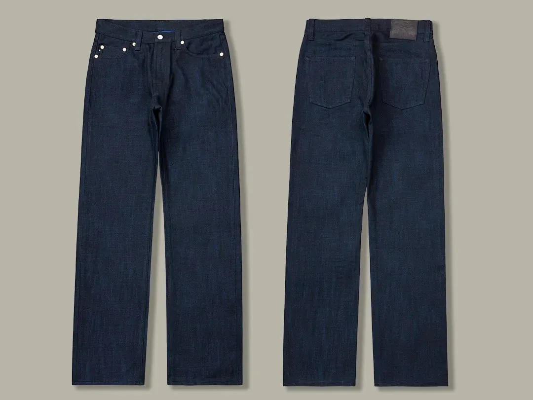 Red Tornado Midnight Blue Selvedge Jeans Men 16oz Denim Straight Fit Dark Indigo Workwear Pants — image 7
