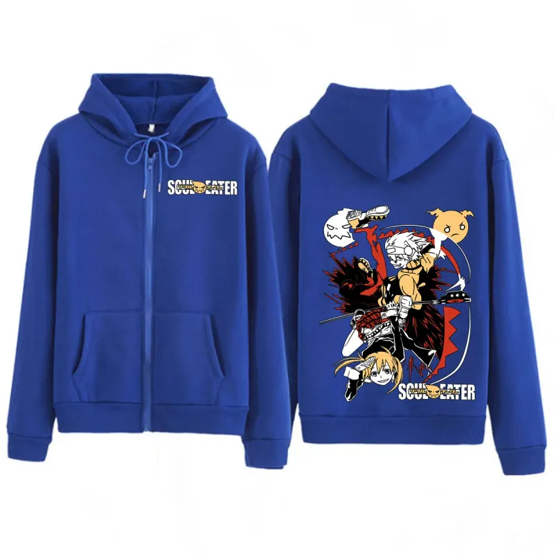 Anime Soul Eater MAKA ALBARN Rits Hoodies Grappige mannen Vrouwen Kleding Mode Oversized Kleding Casual Lange Mouw Streetwears — image 6