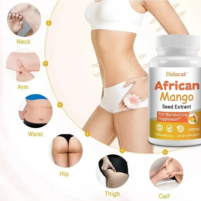 Africké mango kapsle - výkonný metabolismus potlačující chuť k jídlu Imunitní systém zdraví Kapsle na spalování tuků bez GMO