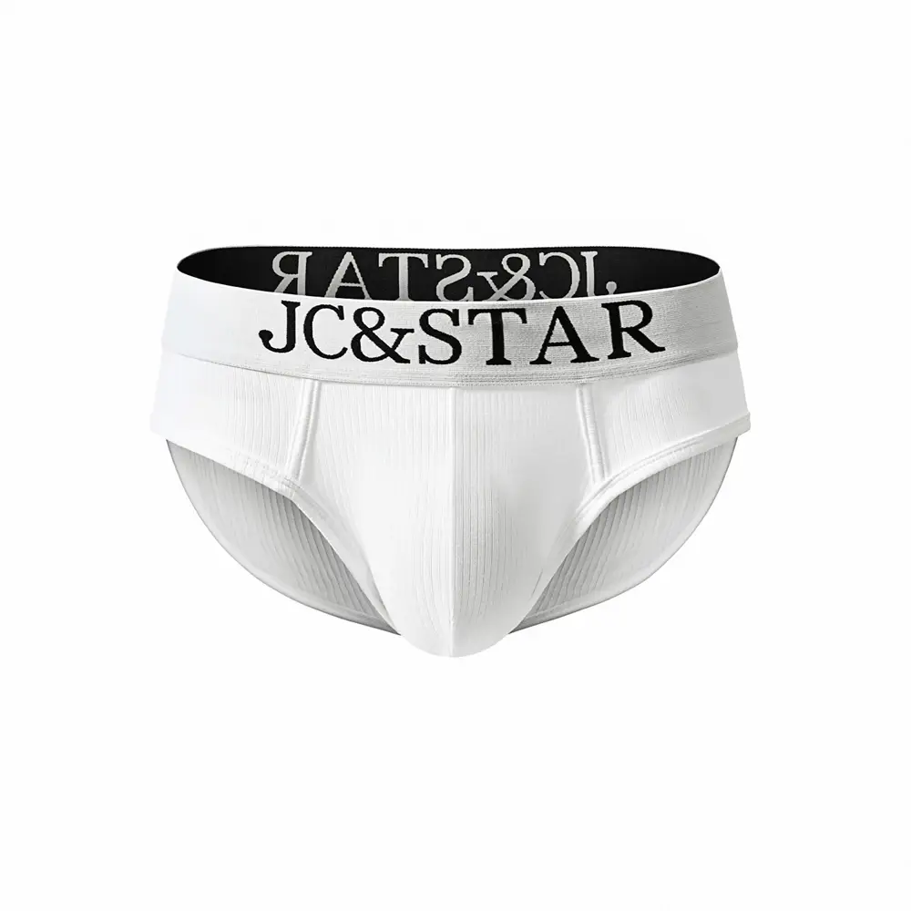 Slip intimo da uomo sexy dal design atletico dal taglio alto Mutande da uomo in cotone a costine Comfort sportivo Slip bikini da uomo Slip tanga — image 9