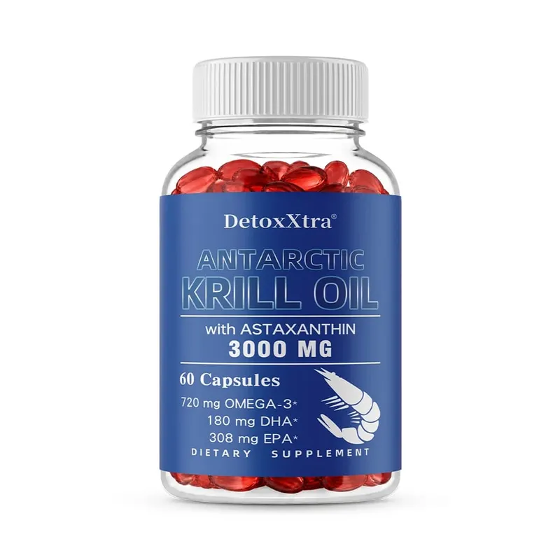 Antarktik Krill Yağı 3000mg Kapsül Omega-3 EPA DHA Astaksantin ve Fosfolipitler Antioksidan Kalp Beyin Eklem ve Göz Desteği