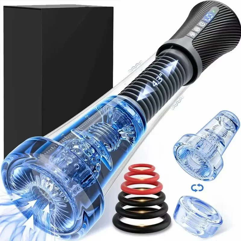 Male Masturbator Penis Pump Enlarger Transparent Visual Male Sex Toys for Men APP Control Vibrating Vacuum Suction Glans Trainer — image 7