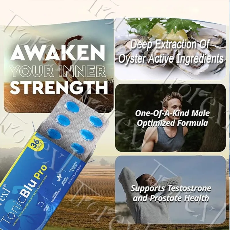 Trorexl-TonicBlu Pro - Modrá pilulka pro Rock-Hard Energy Volume Booster Přírodní ústřicový ženšen pro nejlepší výhody