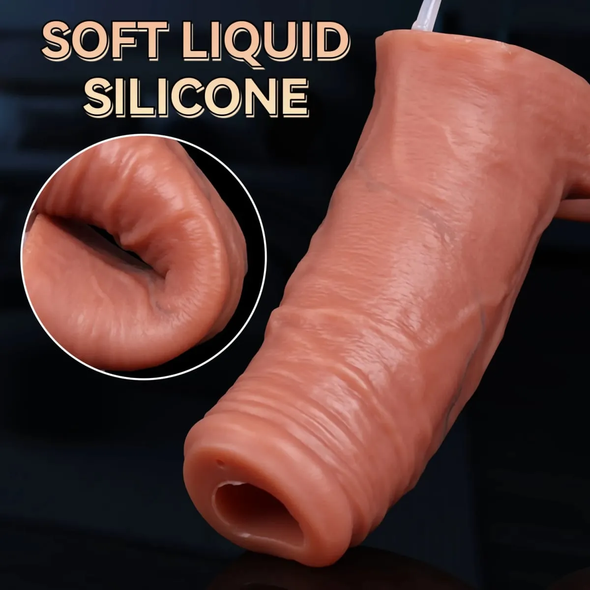 Male Ejaculation Cock Ring Sleeve Reusable Water Spray Penis Enlargement Extender Silicone Dildo Sex Toys for Men Condom Couple — image 4