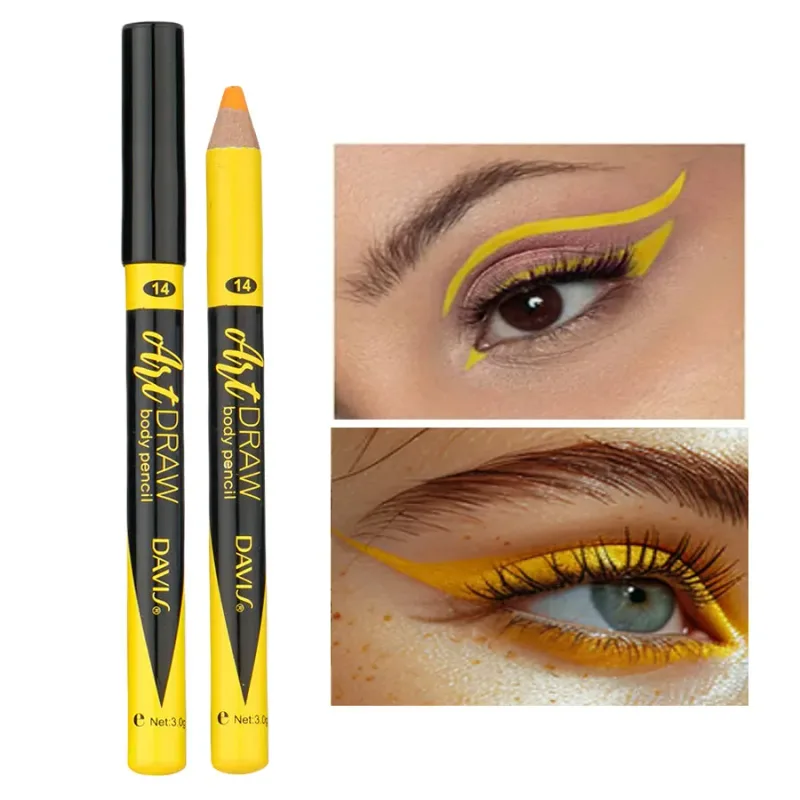 Pena Eyeliner Bibir 15 Warna Hitam Biru Multiwarna Metalik Mutiara Glitter Matte Finish Pena Rias Mata Gaya Smokey Punk — image 9