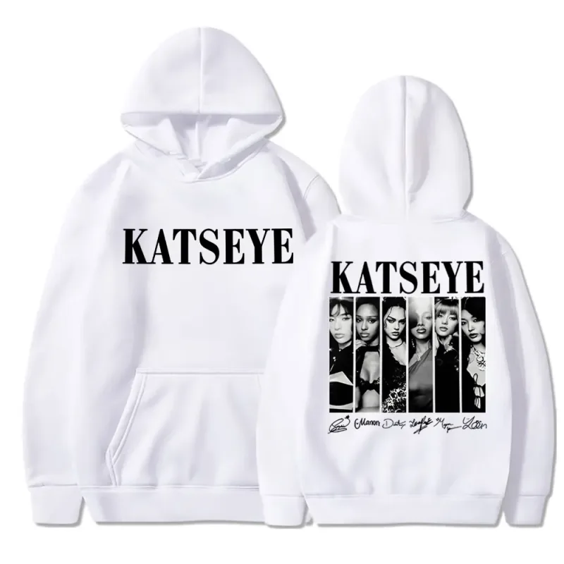 限定 Kpop Katseye プリントパーカーヴィンテージトレンディ男性女性 Y2k パーカートレーナーフリース特大トラックスーツストリートファンギフト — image 3