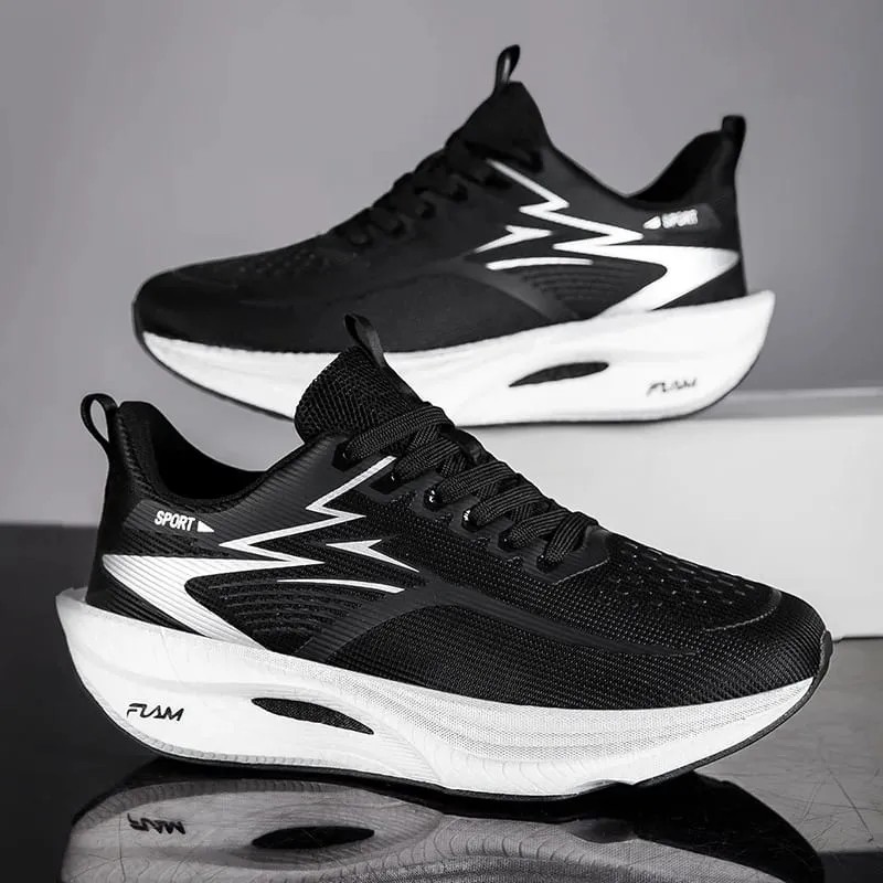 Men Running Shoes Marathon Sports Air Cushion Carbon Plate Breathable Lightweight Comfortable Women Outdoor Athletic Sneakers