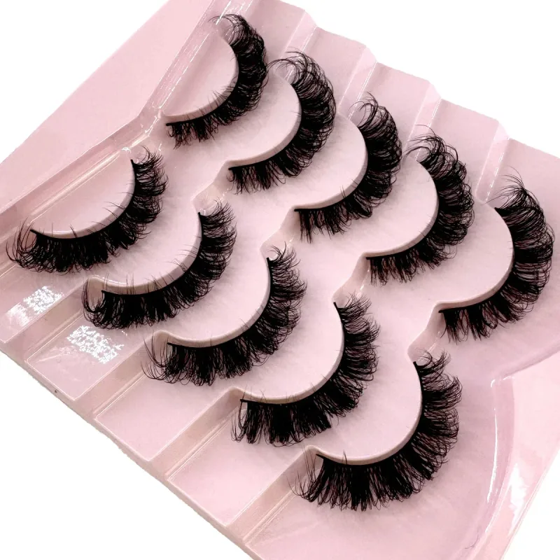 New Cat Eye Lashes 5/7/10 pairs 3D Faux Mink Eyelashes Winged Fluffy Fake Lashes Soft Natural long Full Strip Lash Make — image 31