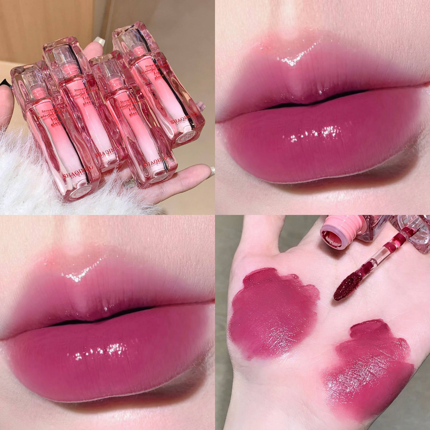 Vodní lesk na rty Glaze Mirror Hydratační Plump Nepřilnavý kalíšek Jelly Transparentní tekutá rtěnka Dlouhotrvající odstín olejový make-up na rty