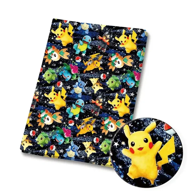 Pokemon Cartoon Fabric140*50cm Ruční šití Patchwork Quiltování Dětské šaty Domácí prostěradlo Potištěná látka Fabric Šití děti — image 7