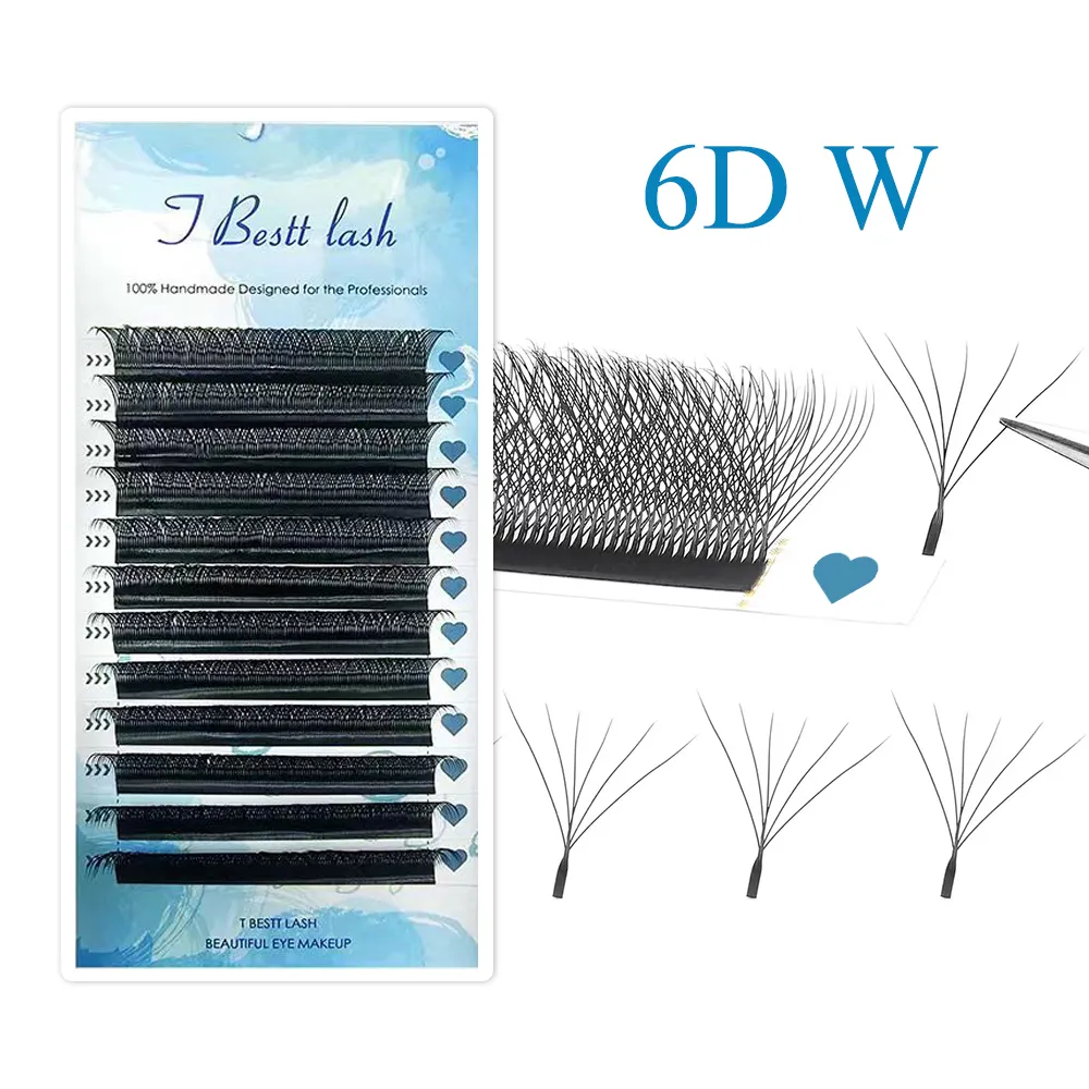Tbestt 5D-W Shaped Eyelash Extension Premade Volume Fans Clover W Style Lashes False Mink Soft Easy Faning Eyelash