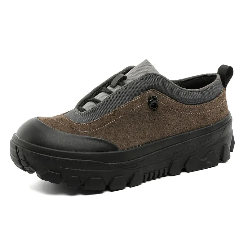 Men Retro Outdoor Hiking Chunky Sole Sneakers Height Increasing Shoes Sports Lace Up Casual Warm for Mem's Fall Shoes — image 8
