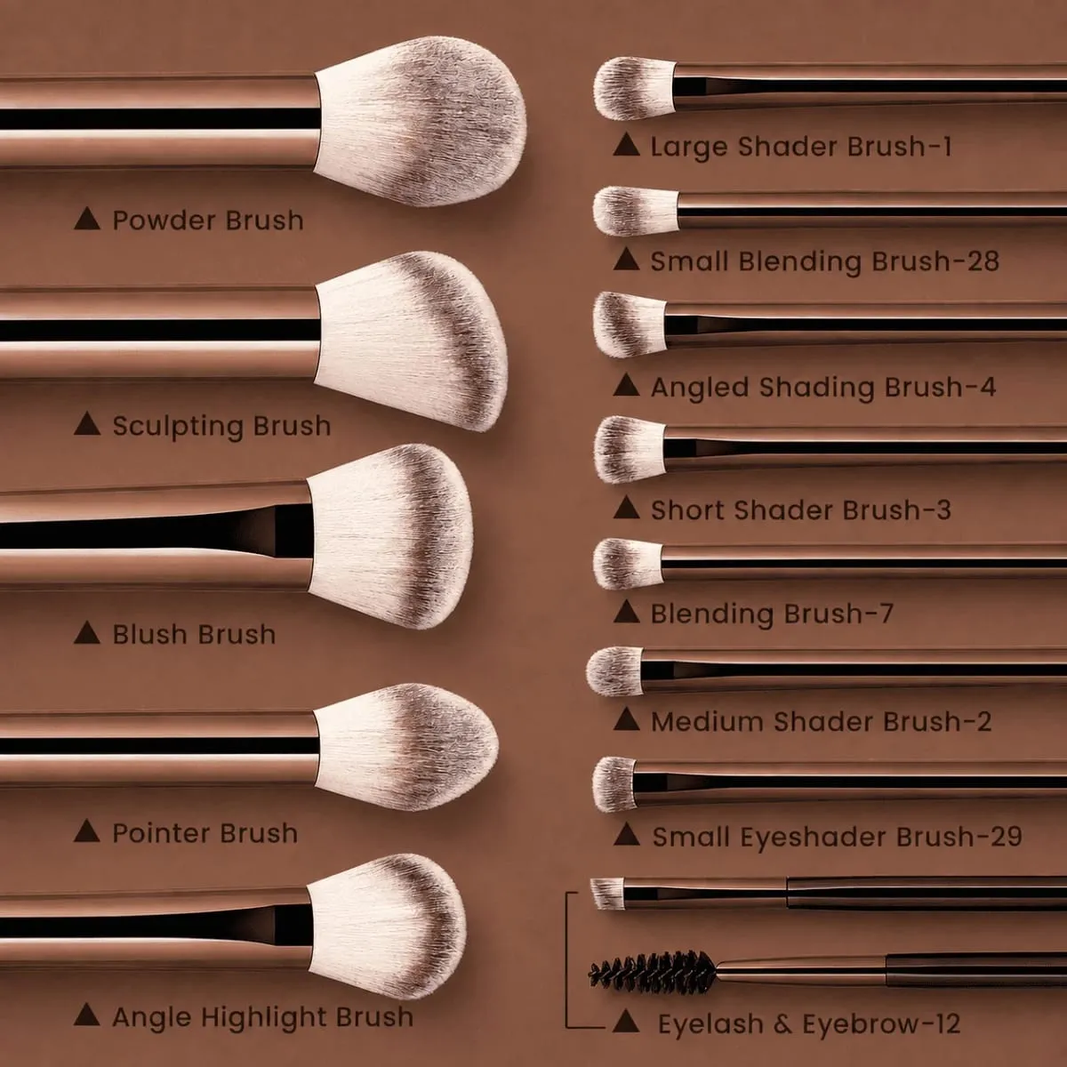 16Pcs Soft Bristle Kabuki Blending Makeup Brush Set Foundation Eyeshadow Blush Cosmetic Tool Professional Makeup Brush — image 4