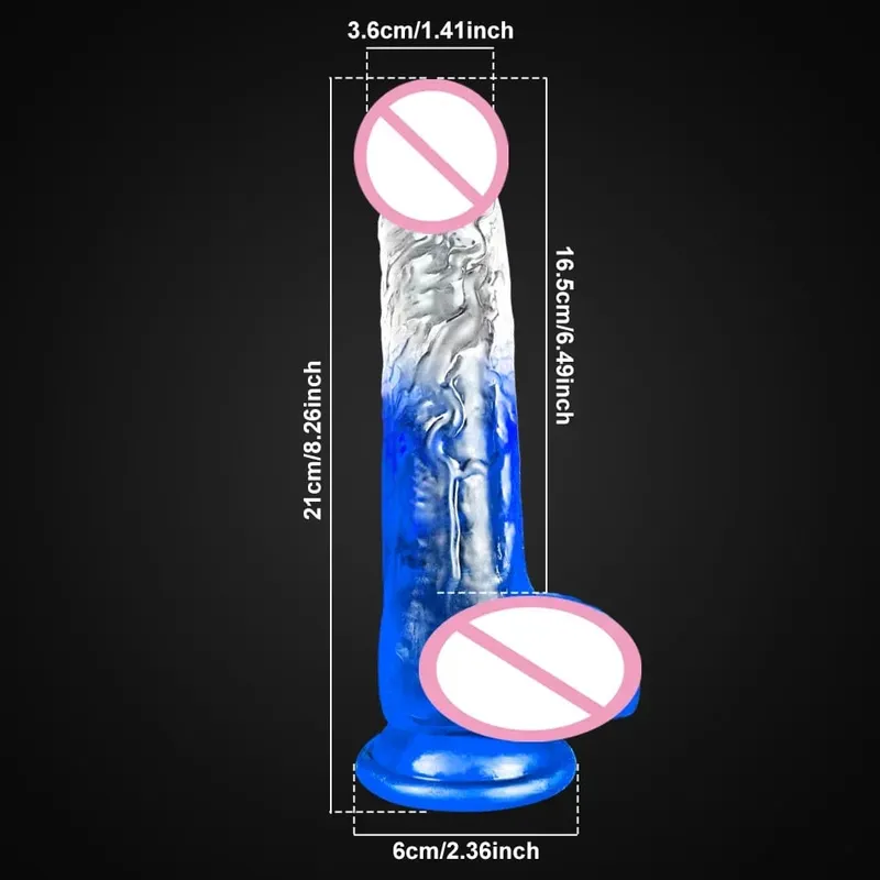 4 Sizes Transparent Soft Jelly Dildo Realistic Fake Dick Penis Sucker Butt Plug Sex Toys for Woman Men Vagina Anal Sex Toys — image 12