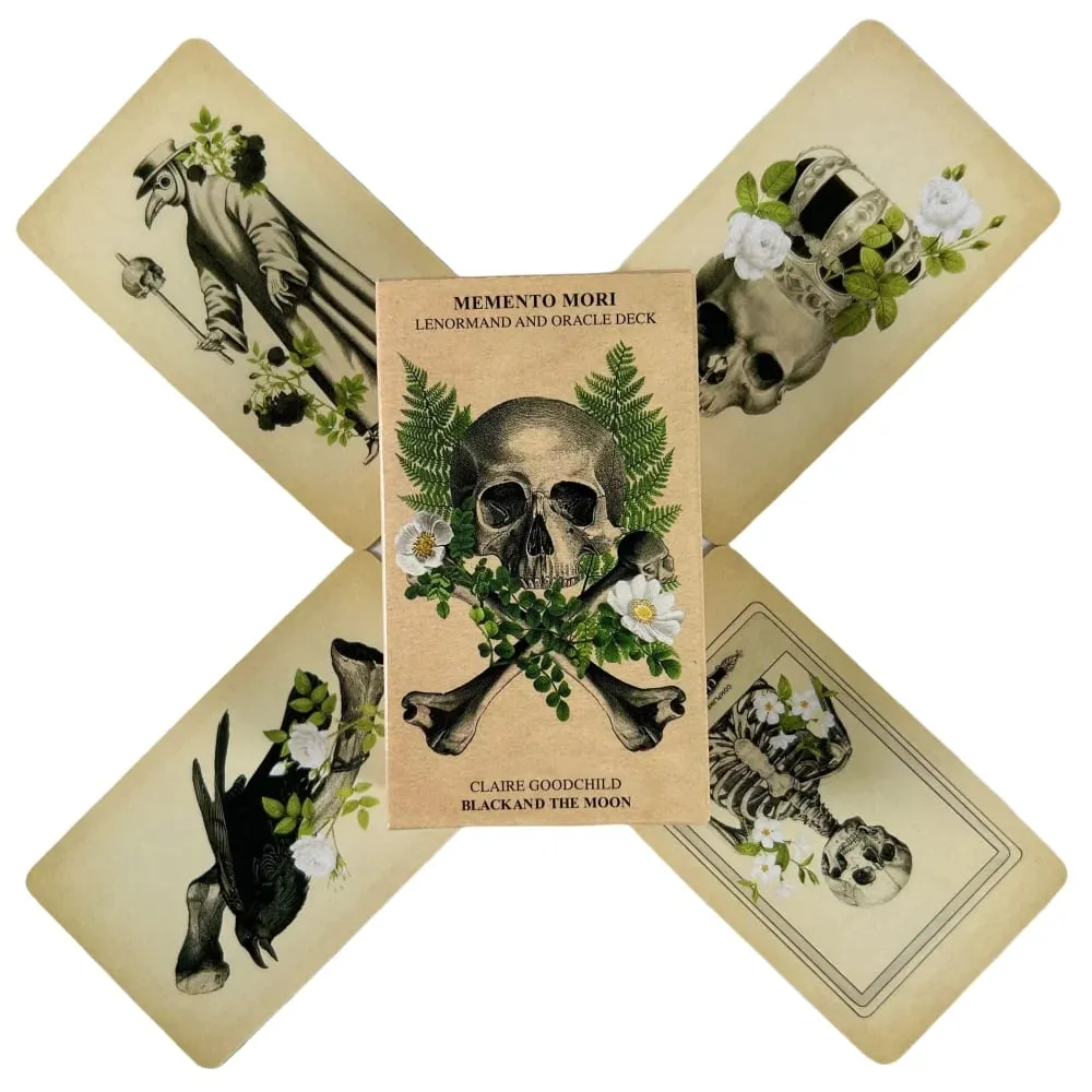 قطعة واحدة من أوراق لعب Memento Mori Lenormand وOracle Deck الإنجليزية