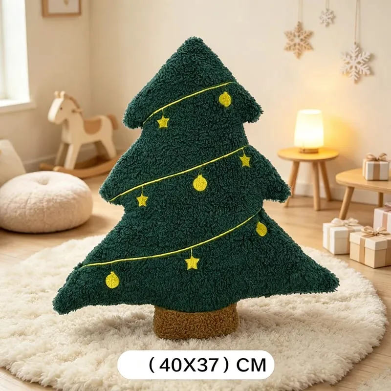 New 40cm Christmas Plush Toys Soft Christmas Tree Pillow Doll Cute Stuffed Xmas Cushion Sofa Room Decoration for Christmas Gifts