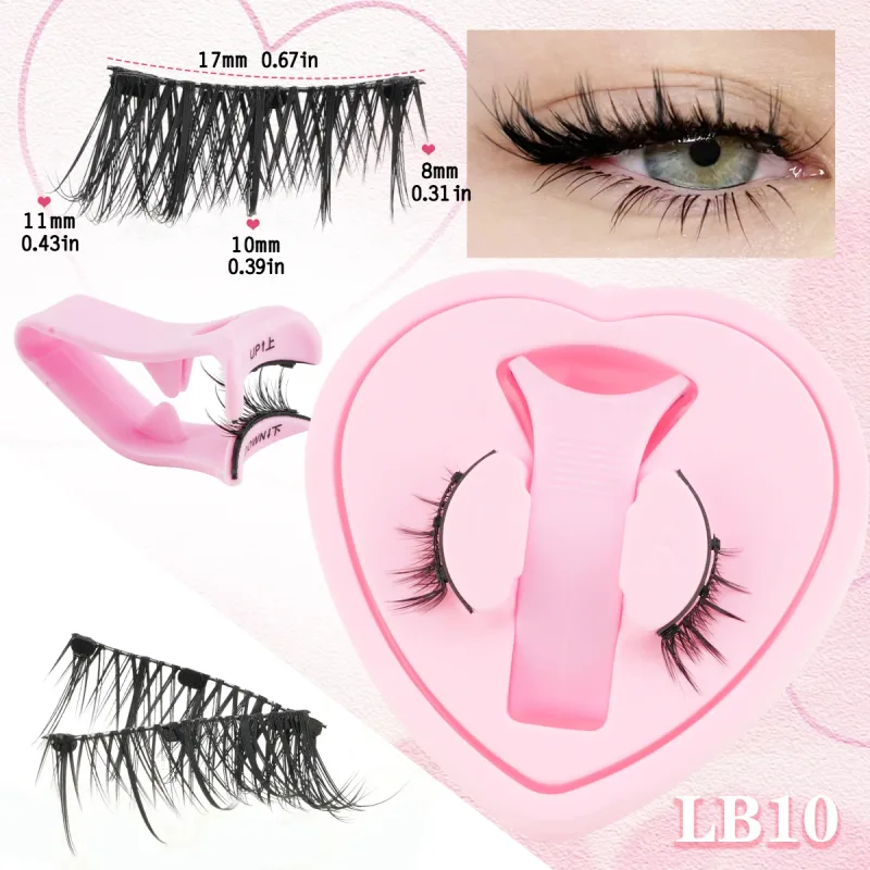 Magnetic Eyelashes 1Pair No Glue Needed 3D Natural Wispy Fake Lashes With Clip Reusable Women Beauty Eye Makeup