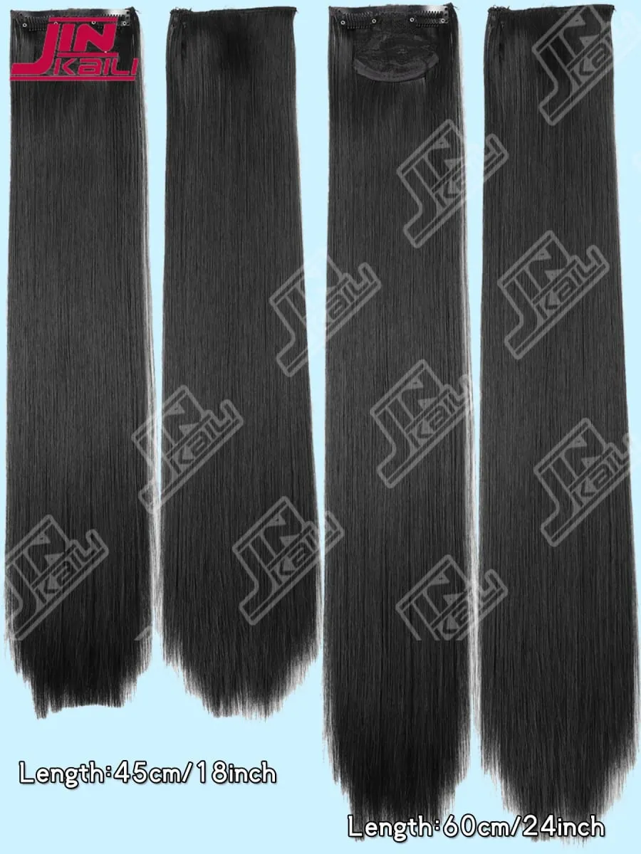 JKL Long Hair Extension Pieces Realistic Volume Boost Invisible Traceless Three Piece Set Asian Synthetic Hair Extensions — image 6
