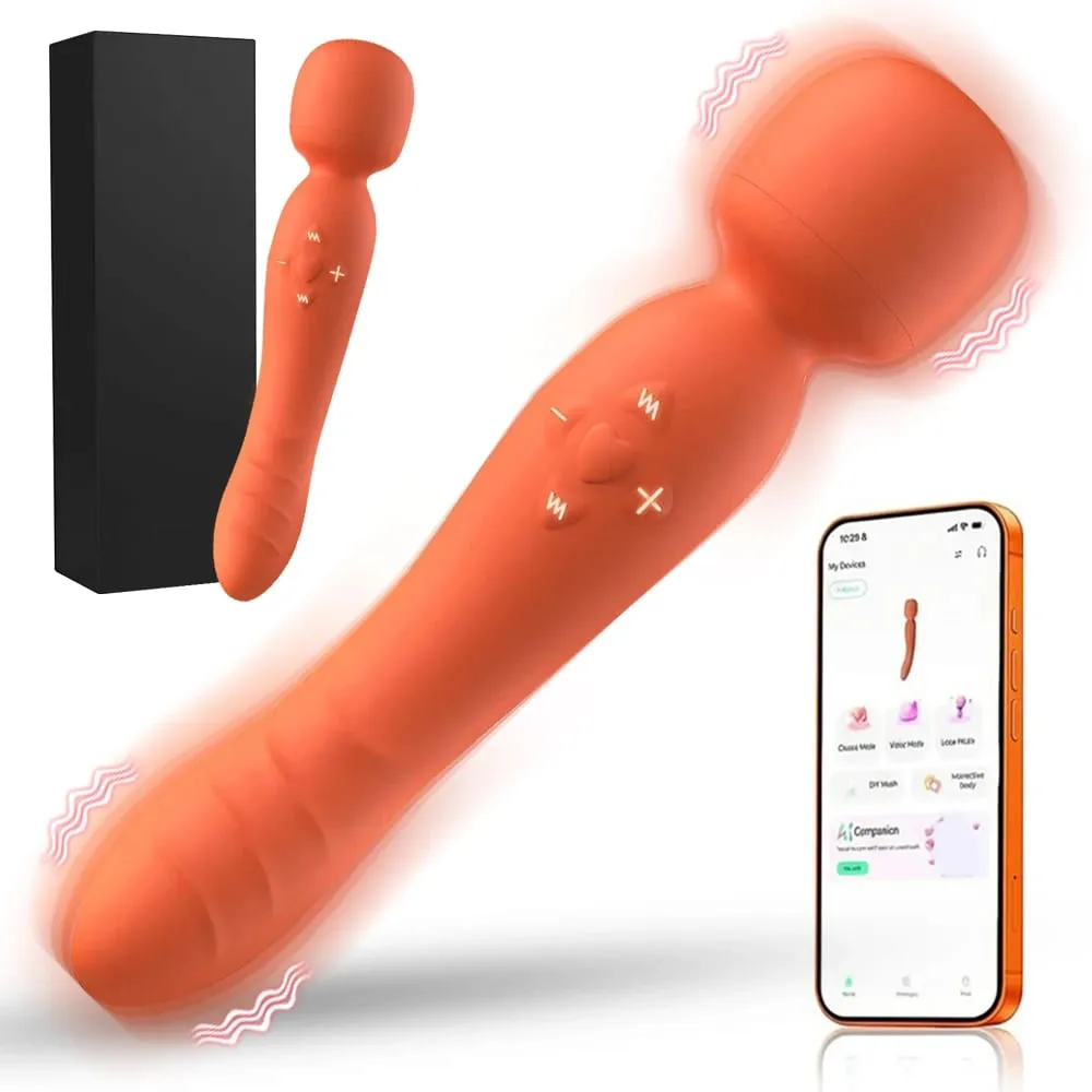 Vibrador varinha mágica av remoto sem fio, aplicativo inteligente, poderoso estimulador de clitóris e ponto g, brinquedo sexual feminino, recarregável por usb, à prova d'água para adultos — image 1