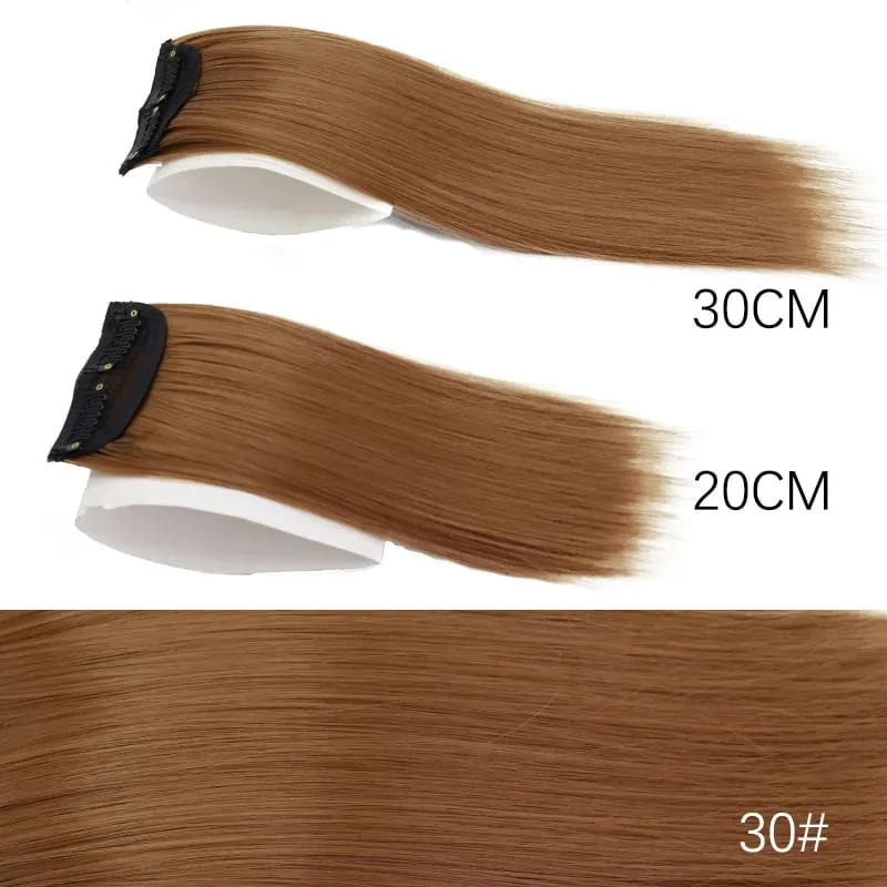 Extension de cheveux synthétiques lisses invisibles à Clip, 20/30cm, une pièce, couverture supérieure et latérale, postiche moelleuse pour femmes — image 17