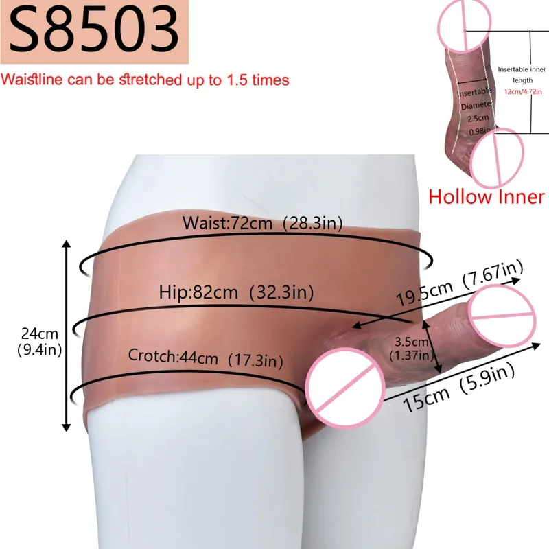 2 farben Riesige Hohl Dildo Hosen Hohe Taille Strap-On Penis Extender насадка на член Für Männer Verzögerung Ejakulation ultra Dildo — image 10