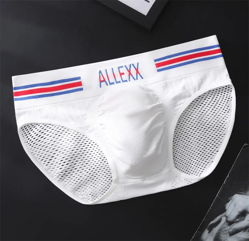 Nen ชุดชั้นใน Letter เอวกว้าง cuecas masculino sexys Tøy ผู้ชาย cueca ตาข่าย Sissy lencerías muy ร้อน U นูน calzoncillos hombre — image 6