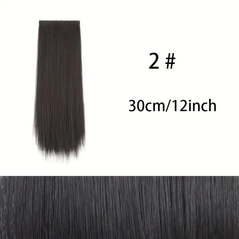 30cm Synthetic Short Straight Pad Invisible Hair Extension Lining of Hair Top Side Cover Hairpiece for Women