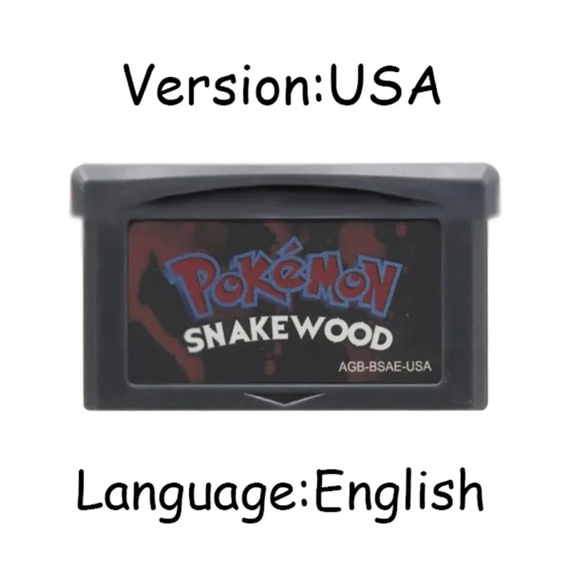 GBA Pokemon Game Cartridge 32-bitars videospelskonsolkort AshGray Liquid Crystal Light Platinum Moemon Emerald Engelska språket — image 15