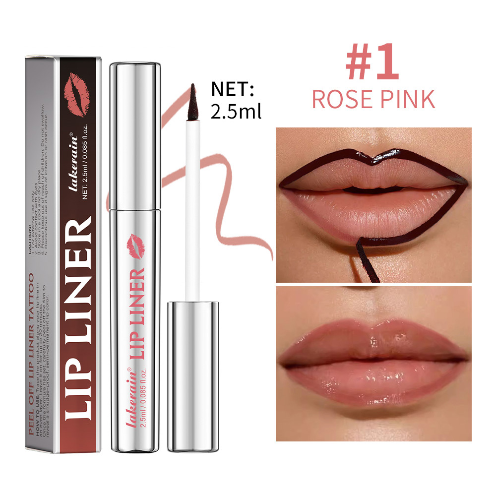 Delineador de labios resistente al agua, brillo de labios tipo tatuaje, resistente al agua, tinte de labios mate de larga duración, contorno marrón, cosmético para manchas de labios rasgados — image 7