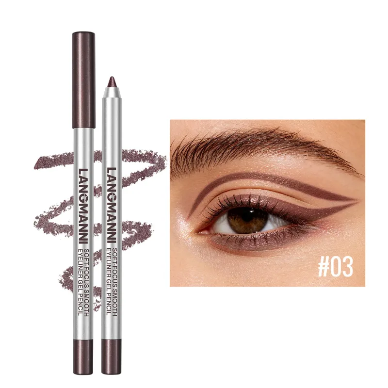 Vandtæt og svedtæt perleskimende skinnende Eyeliner Gel Blyant Langtidsholdbar Glat Let at farver Kvinder Øjenmakeup — image 11