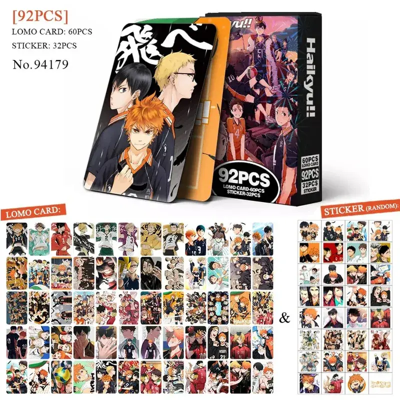 Tarjeta postal de Anime Attack on Titan‌ Lomo, juguete Haikyuu boticario diarios Honkai Star Rail, tarjetas de colección con pegatinas de regalo