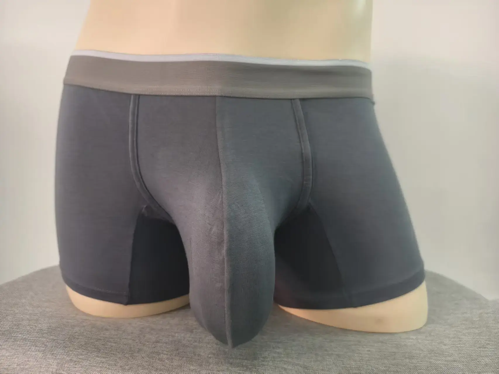 พรีเมี่ยมผู้ชาย Modal Boxer กางเกงกระเป๋าใหญ่ชุดชั้นในขนาดใหญ่พิเศษ Bulge Enhancing Breathable Cooling น้ำหนักเบา Mens Boxers Pantie — image 6