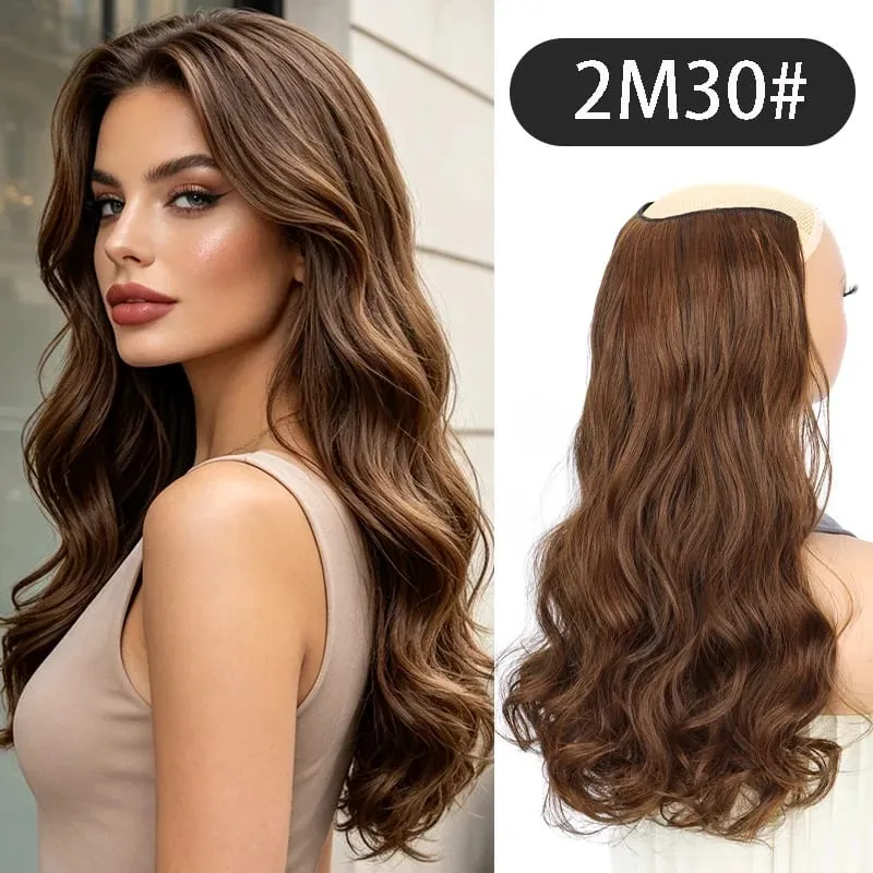 24Inch Synthetic Long V‑Shape Wavy Curly Hair Extensions Heat‑Resistant Fiber Soft Hairpiece for Women Daily Party Hairstyle — image 8