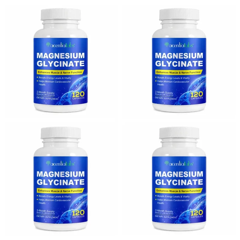 Acentiallabs Magnesium Glycinate 120 Capsules - Pure Organic Vegetarian Supports Bone Health Sleep & Muscle Nerve Support — image 10