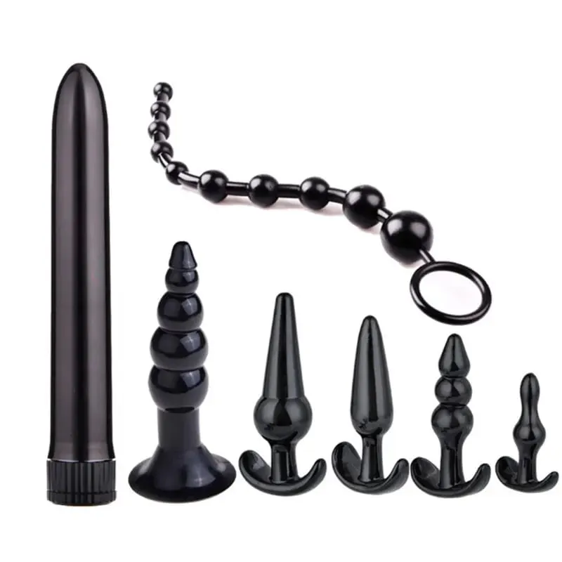 4/5/7/8 pçs/set silicone butt plug vibrador masturbação anal plug vaginal brinquedos sexuais combinação anal grânulo dilatador brinquedos para gay