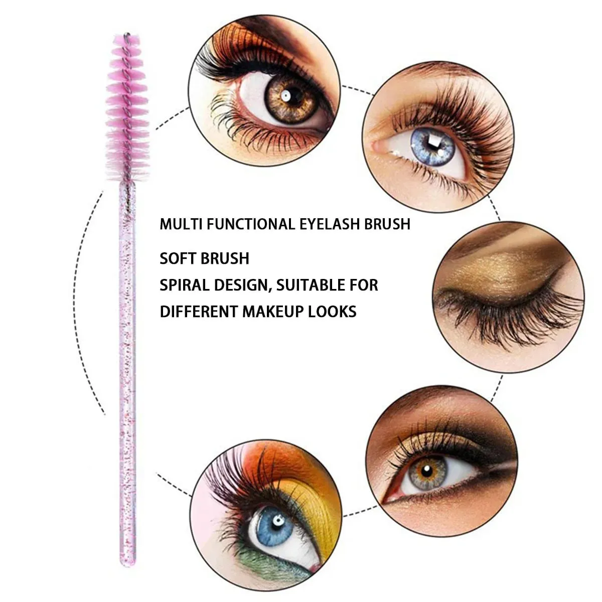 500/1000pcs Eyelash Brush Applicator Wholesale Lash Mascara Wands Brushes Para sa Eyelash Extension Eyebrow Spoolies Beauty Tools — image 5