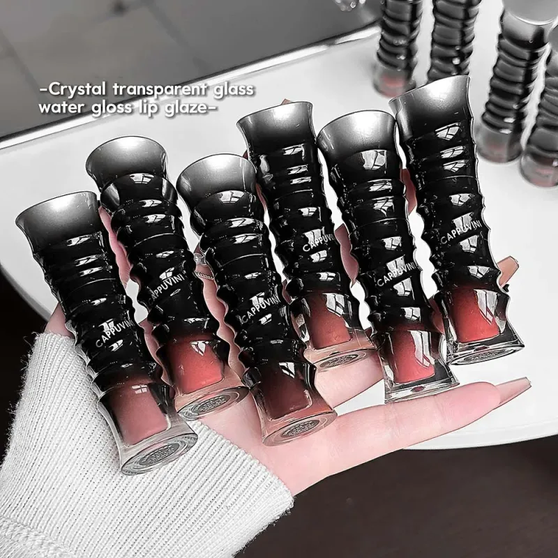Crystal Punk Red-Brown Glossy Lip Stain Mirror Lip Glaze Sheer Nude Glitter Lip Tint Watery Shine Plumping Makeup Cosmetics — image 7