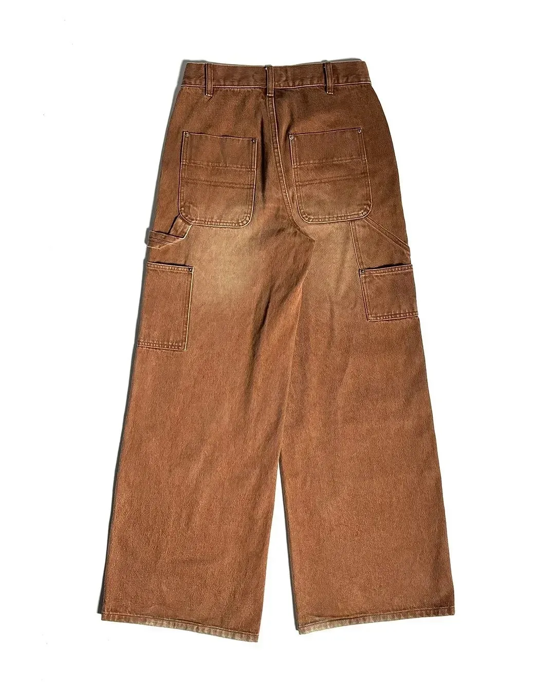 Brown Carpenter Jeans Men Women Heavy Pocket Embroidery Wide Leg Detail Streetwear Casual Fashion Pants Loose Fit Soft Y2K — image 9